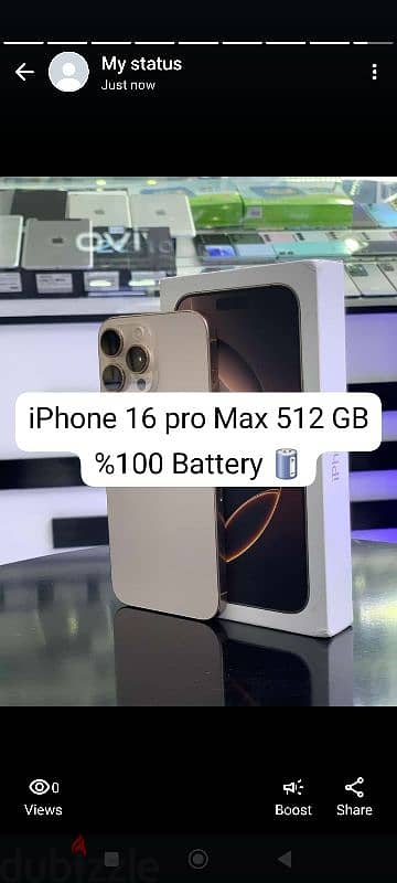 iPhone 16 pro Max 512 GB %100 Battery only 2 months used 0