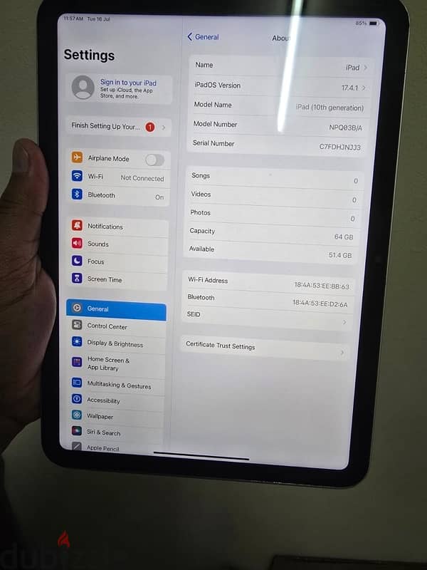 Apple I pad 10 generation 3