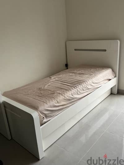 single bed with light including trundle bed with spring mattress