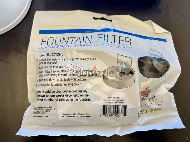 ELS Pet 3 Lt Water Fountain for Cats + 2,5 Bags of Filters 3