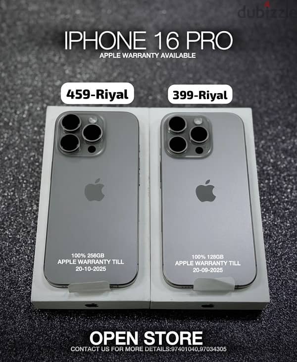 Iphone 16 Pro 128GB and  256GB under warranty - Less used Wonderful ph 0