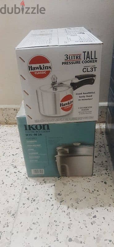 New and Not Used  Hawkins cooker and Electric Ikon Rice Cooker