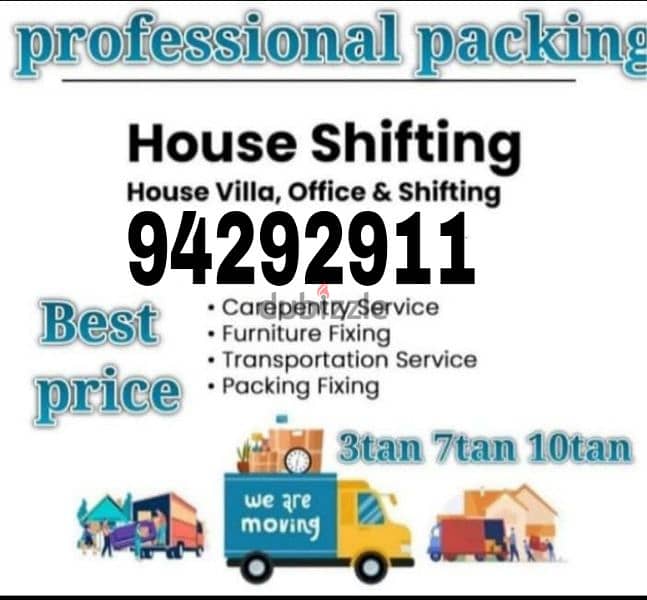 Movers house shifting Carpenter3,7,10 ton vehicles شحن۔ نقل عام آثاث 0