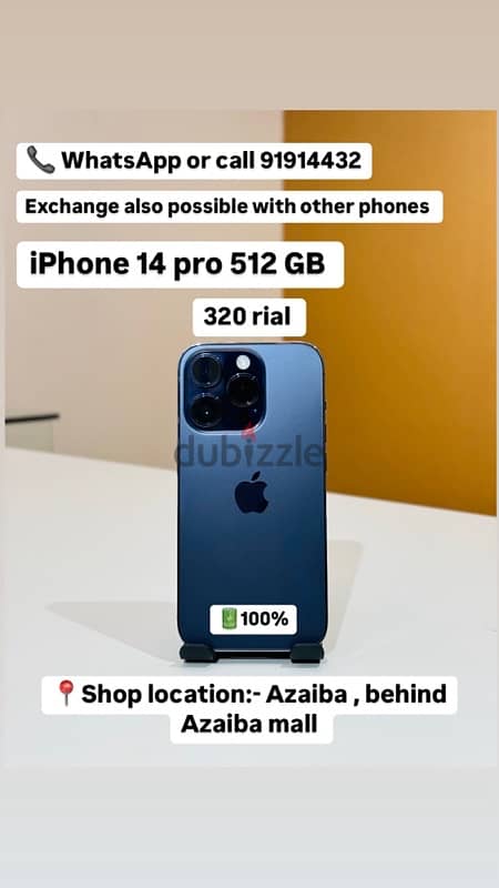 apple iPhone  14 pro 512 GB  with 100% battery helth 0