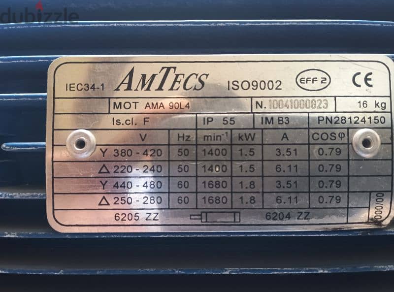 three phase motor 1.5 kw 1400rpm 0