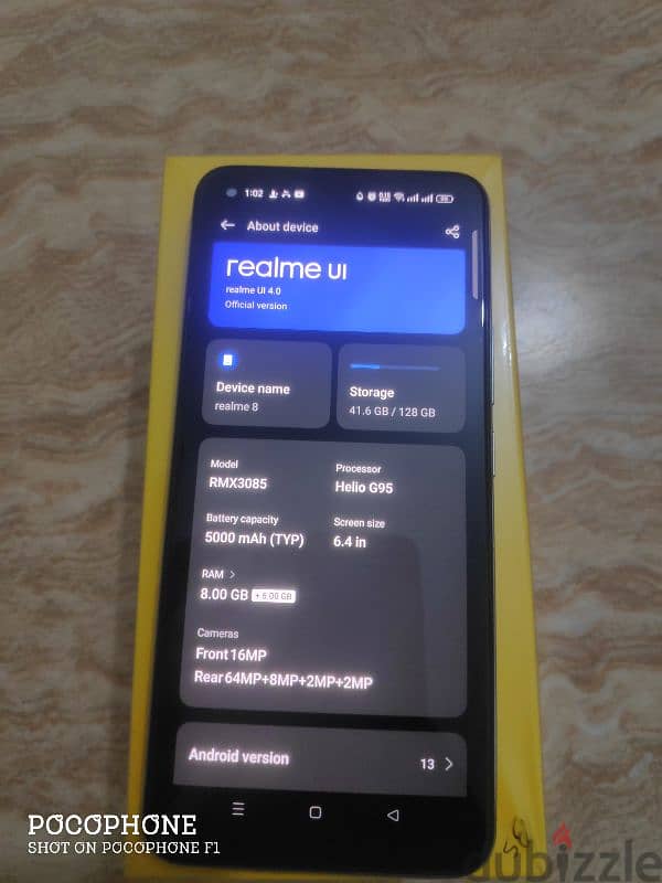 Realme 8  Under Display finge  16/128 gb 5