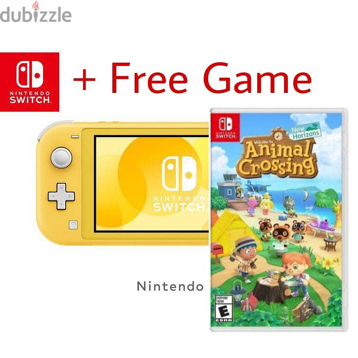 Nintendo Switch Lite and animal crossing نينتندو سويتش لايت مع لعبة 0