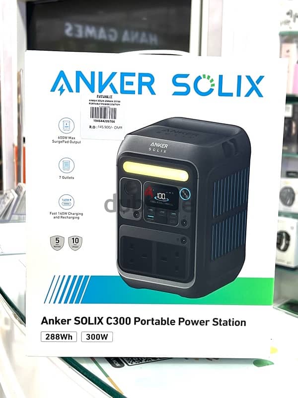 Anker SOLIX C300 DC Power Bank Station, Outdoor 288Wh Portable 0