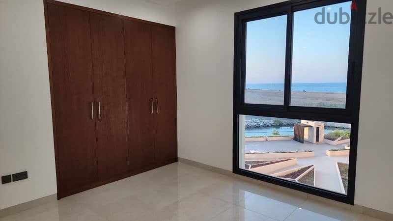 Sea view flat 2 bed rooms and hall for rent in almooj 3