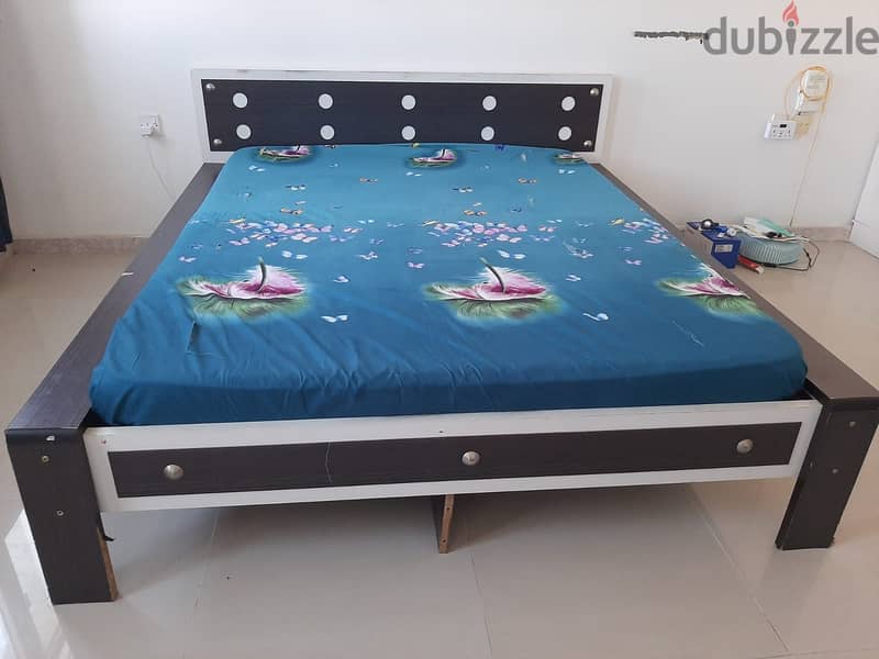 Queen bed with cot 1