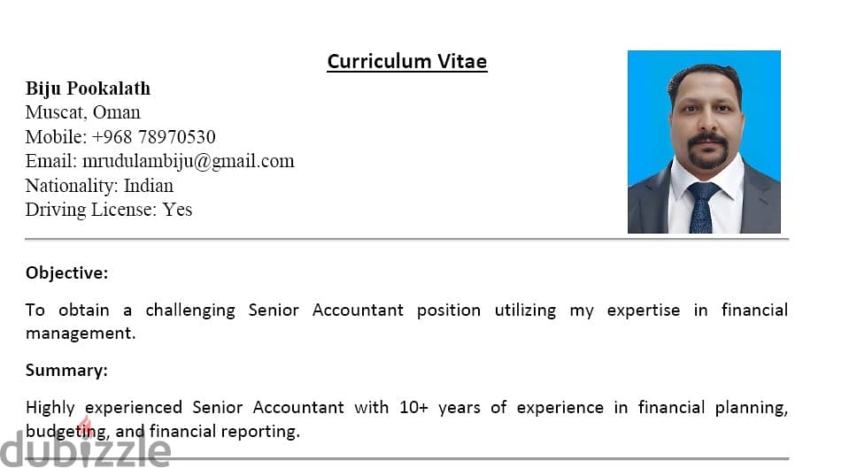 Experienced Accountant- I Can join immediately 0