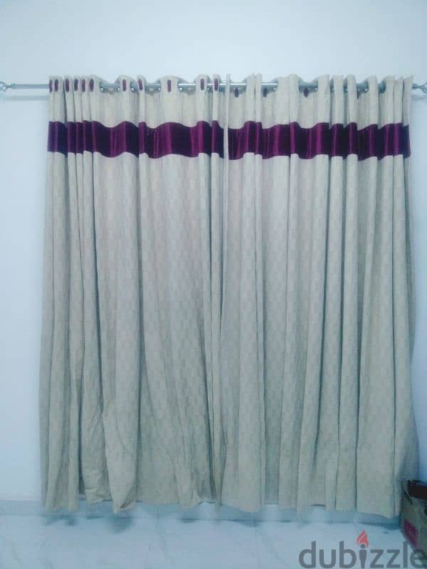 2pc fancy curtain+ curtain rod 0