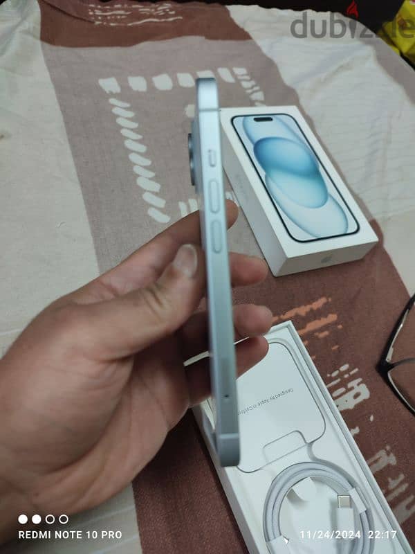 An incredible opportunity. unwanted gift iPhone15,sky blue, never used, 4