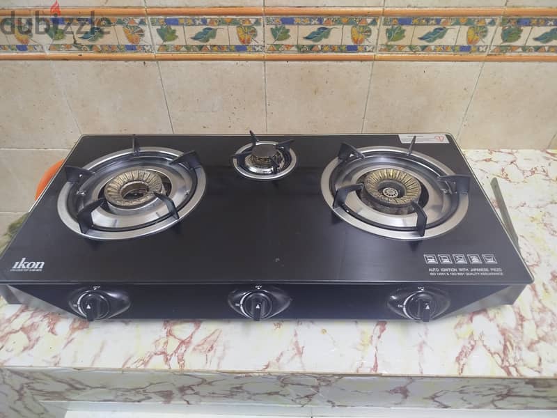 LPG cylinder and gas stove 3 burner 1