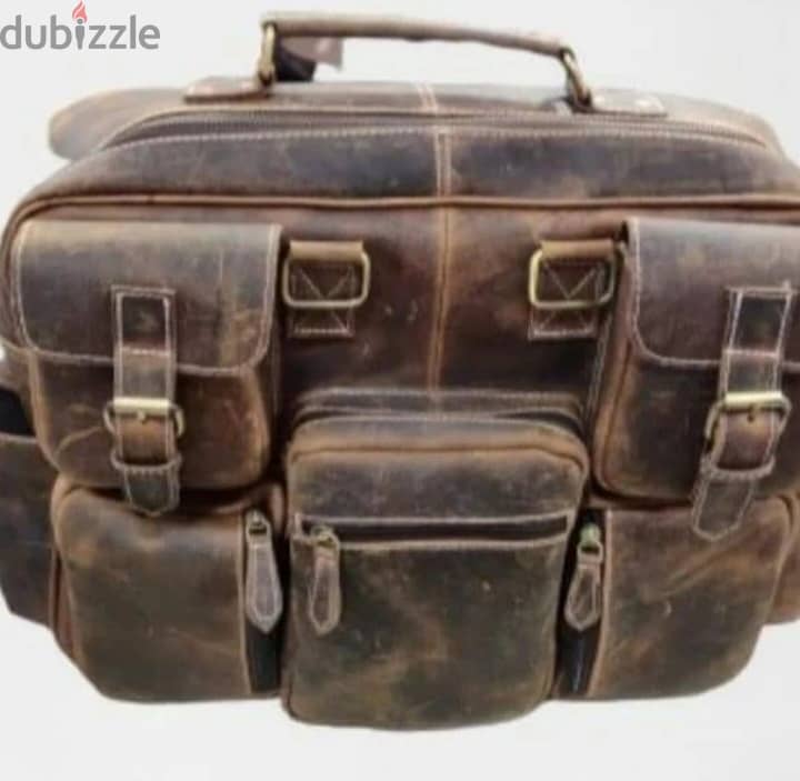 Vintage Genuine Leather Business Travel Handbag Messenger Work 0