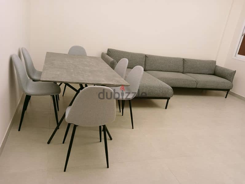 Lshape sofa Dinneng with 6 chairs 1