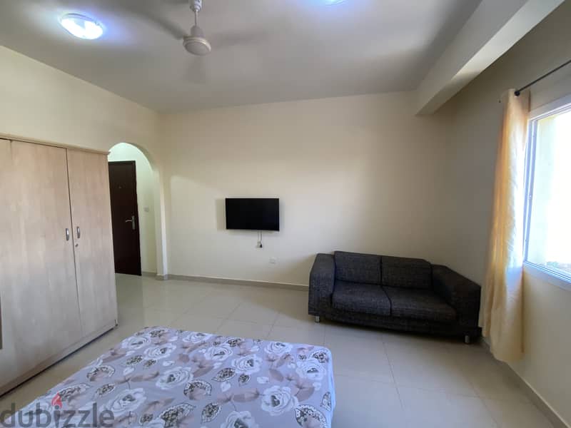 FULLY FURNISHED spacious room with attached bathroom in Al Ghubra 2