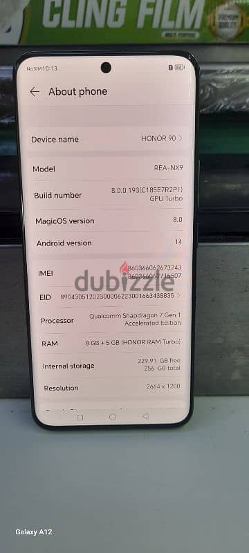 honor 90 5g 12/256 ram rom full fres 4