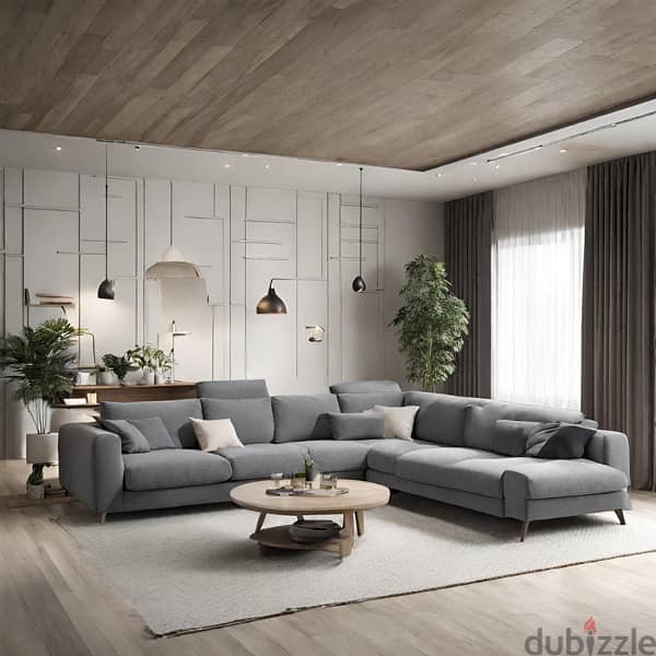 new model l shape sofa with bad 3