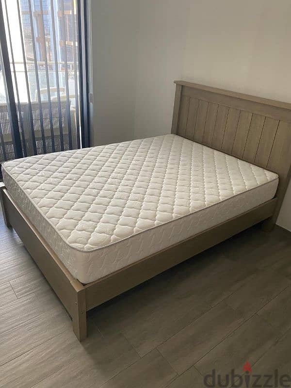 Bed with mattress, outdoor seating, shoe rack for sale 2