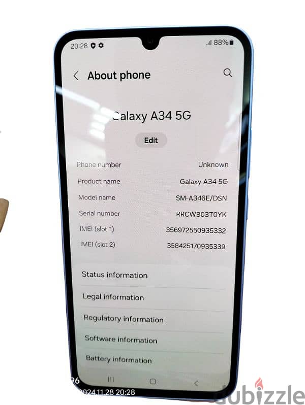 GALAXY A34 256GB 8RAM 1