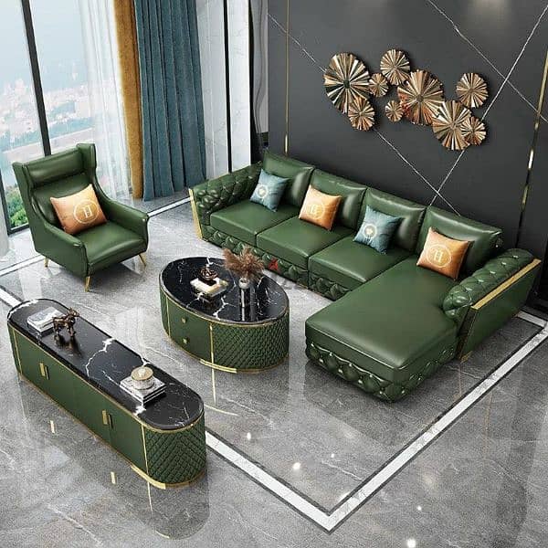 brand new model sofa set making l shape with bad 0