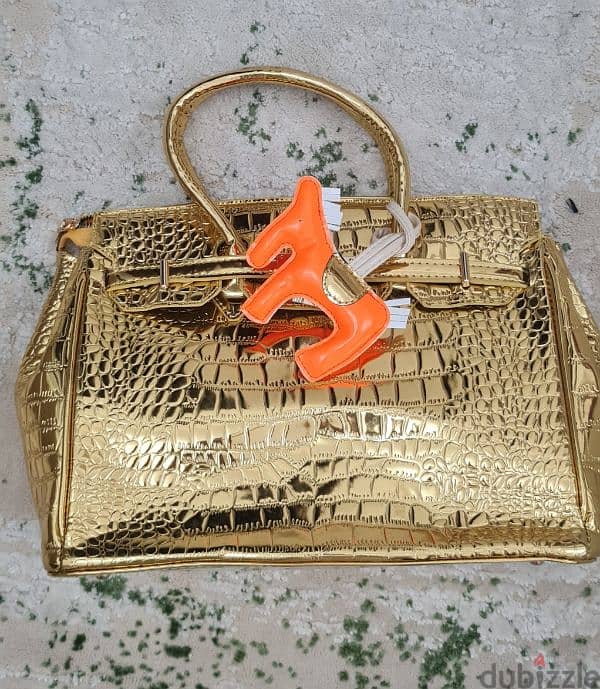 شنطة يد هيرمس ذهبى موديل جديد New model gold herme`s paris handbag 1