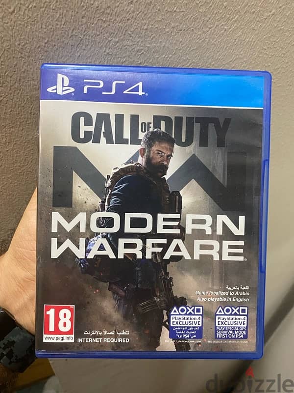 للبيع لعبة Call of Duty Modern Warfare لجهاز PlayStation 4 0