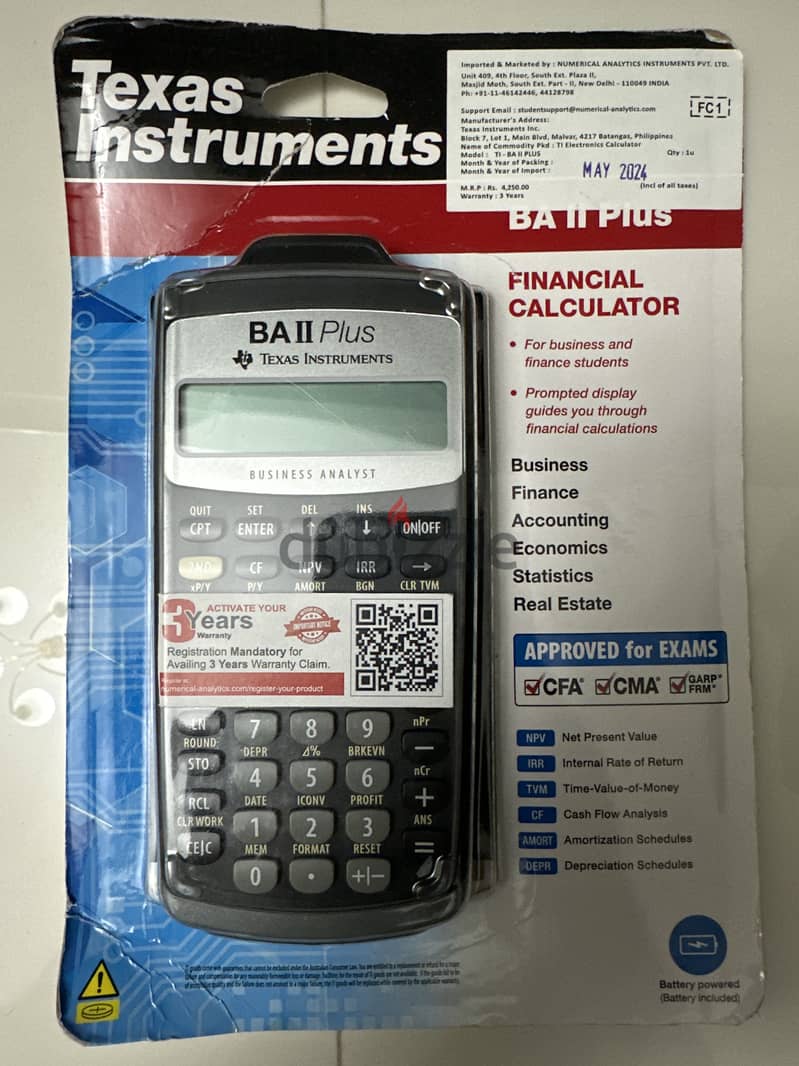 Brand New CFA Texas Instruments BA II Plus Calculator 0