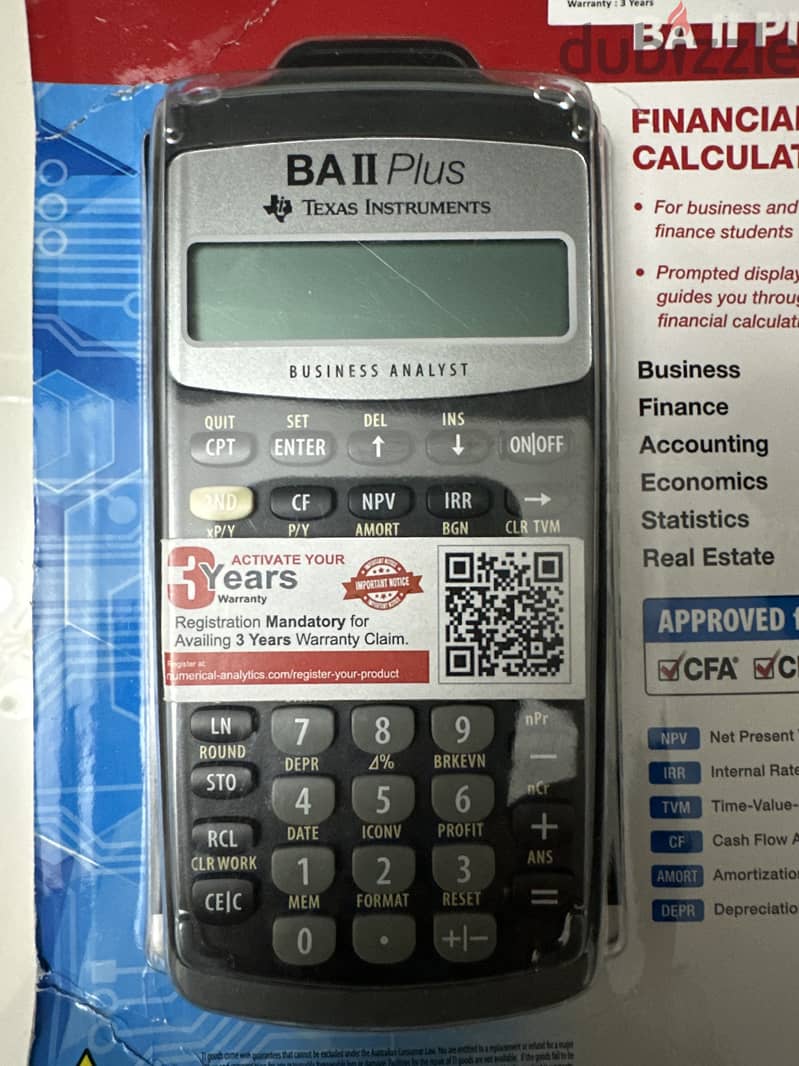 Brand New CFA Texas Instruments BA II Plus Calculator 1