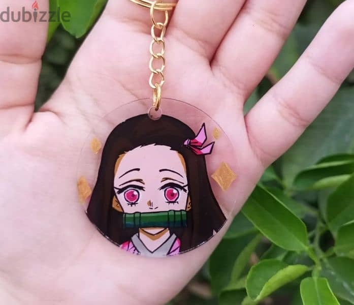 Anime characters handpainted acrylic keychains 4