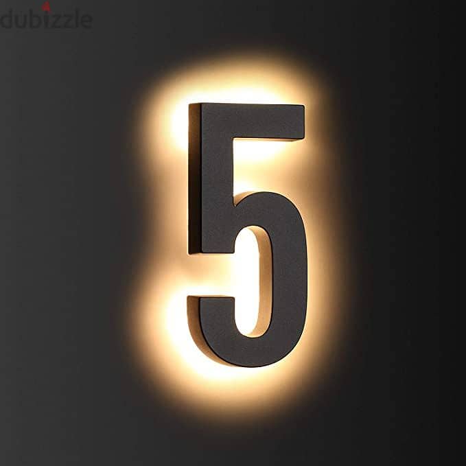 Modern LED 6 Backlit House Number 0