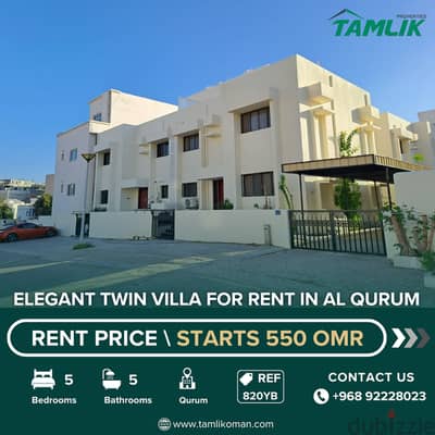 Elegant Twin Villa for Rent in Al Qurum | REF 820YB