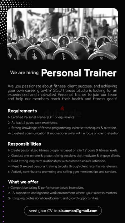 Male & Female Personal Trainier / Gym Coach