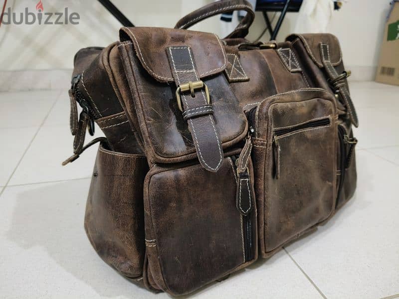 Vintage Genuine Leather Business Travel Handbag Messenger Work 2