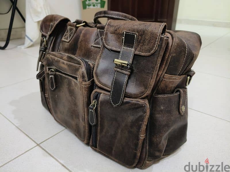 Vintage Genuine Leather Business Travel Handbag Messenger Work 6