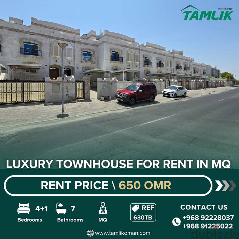 Luxury Townhouse for Rent in MQ | REF 630TB 0