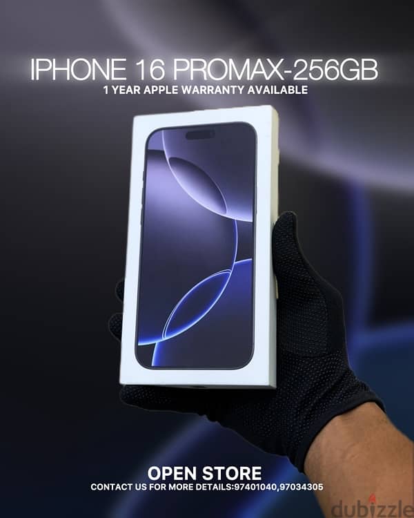 Iphone 16 Promax 256GB BRAND New Arabic- 1Year warranty 0