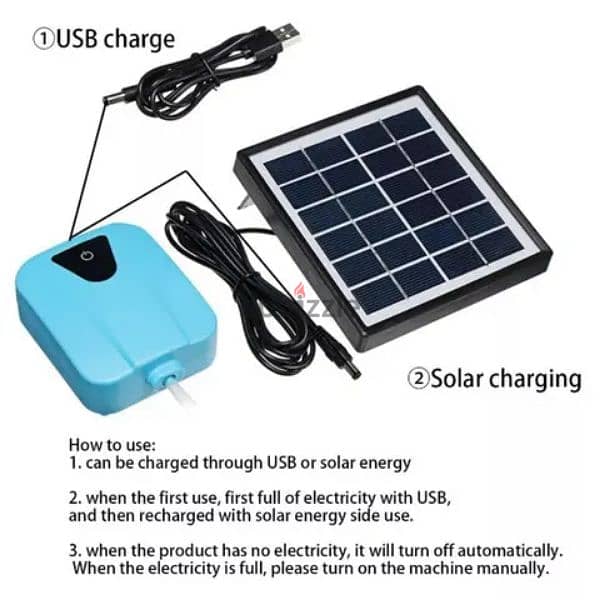 electric charge + solar charger air pump 3