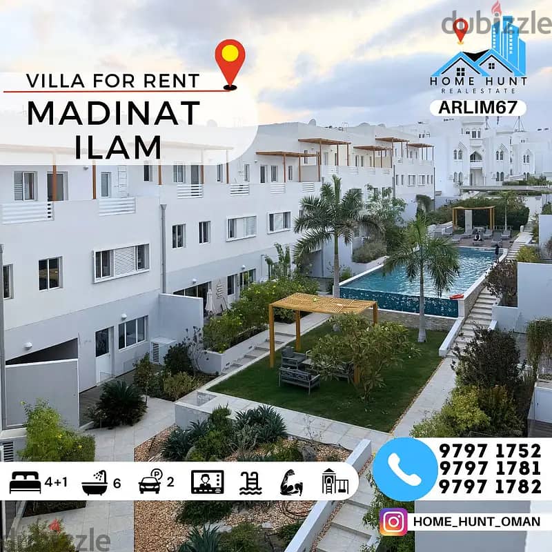 MADINAT AL ILAM | FULLY FURNISHED 4+1 BR COMMUNITY VILLA FOR RENT 0