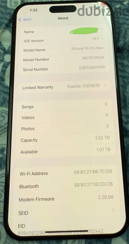 iPhone 15 pro max 1tb 1