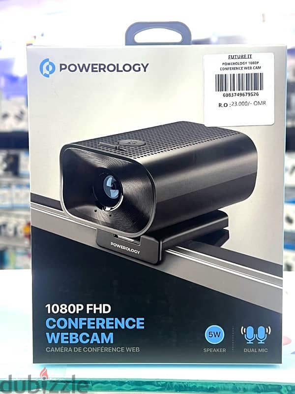 Powerology 1080p Web Cam with 5x Digital Zoom in-built Mic and Speaker 0