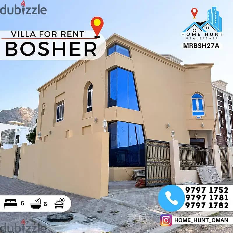 BOSHER | NEWLY REFURBISHED 5 BEDROOMS VILLA FOR RENT 0