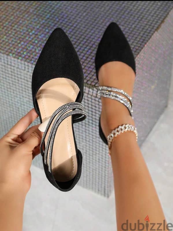 Brand New Crystal Flat Mule - Size 40 0