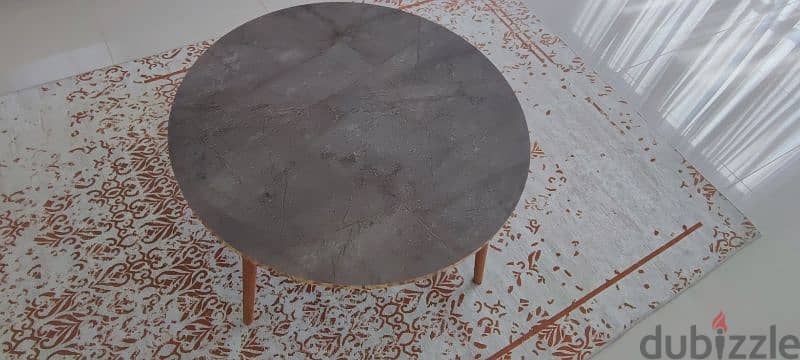 Chenille Printed Rug & Marnus Coffee Table Round 3