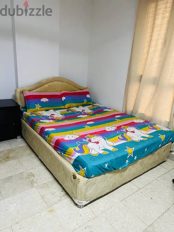 queen size Cot with mattress urgent 1