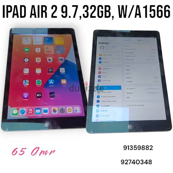 Ipad Air 2 9.7,32Gb, W/A1566ايباد اير ٢ 2