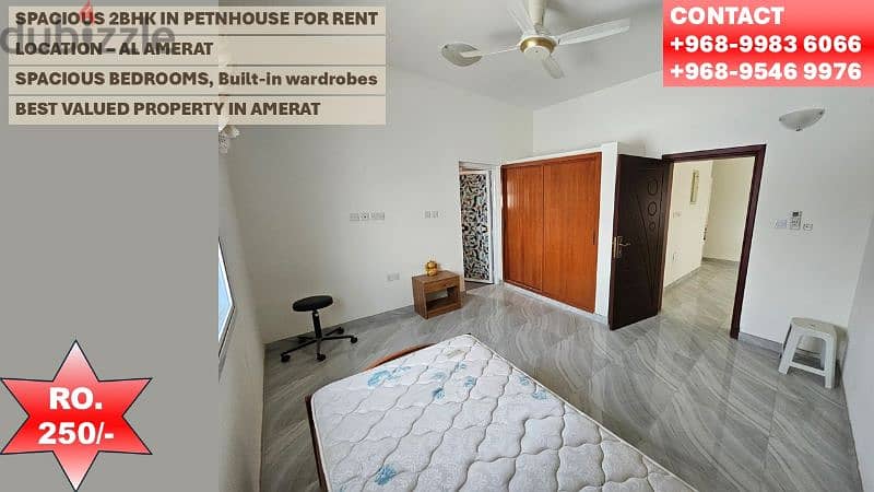 SPACIOUS PENTHOUSE 2BHK IN AMERAT FOR RO. 250/- ONLY 4