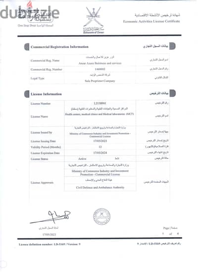 License of Health centers, medical clinics and Medical Laboratories