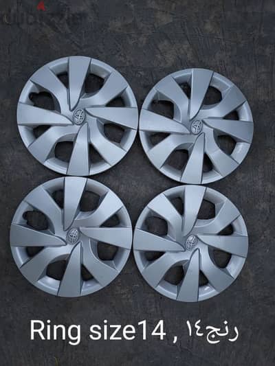 Toyota wheel cover R 14 agency, طاسات تيوتا مستعملة رنج١٤ وكالة